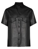 x Homecoming faux-leather shirt