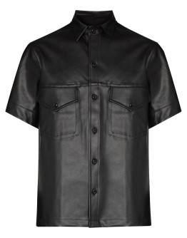 x Homecoming faux-leather shirt