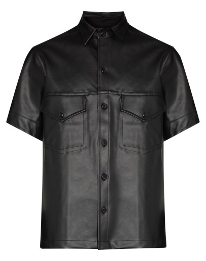 x Homecoming faux-leather shirt
