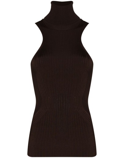 ribbed knit turtleneck top