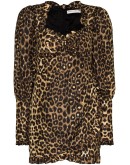 leopard print puff sleeve dress