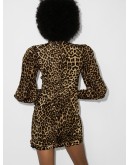 leopard print puff sleeve dress
