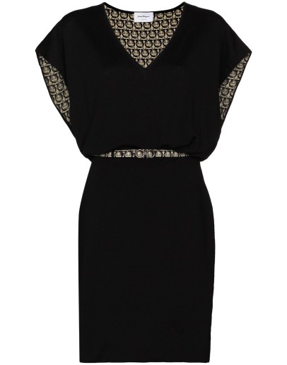 Gancini print mini dress