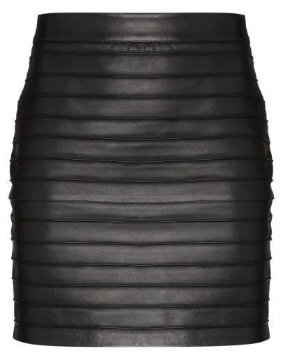 high-waist layered-look mini skirt