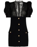 lace-panelled mini dress