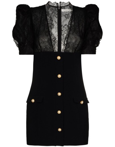 lace-panelled mini dress