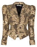 animal-print puff-sleeve blazer
