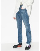 Diagonal Stripe slim-fit jeans