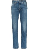 Diagonal Stripe slim-fit jeans