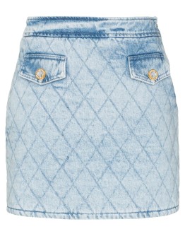 quilted denim mini skirt