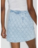 quilted denim mini skirt