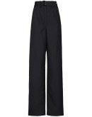 belted-waist wide-leg trousers