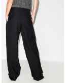 belted-waist wide-leg trousers
