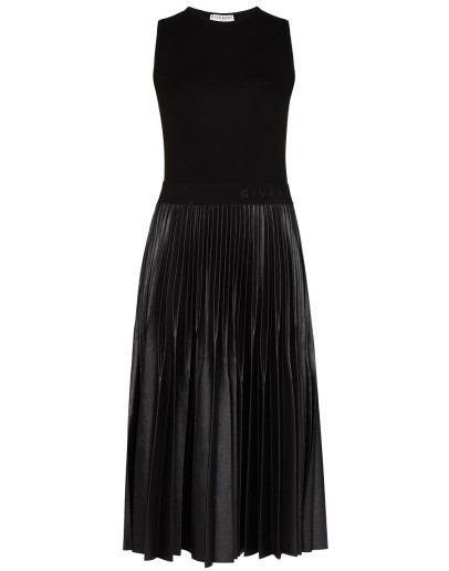 pleated midi dress