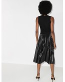 pleated midi dress