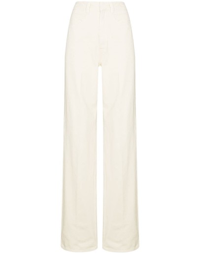 high-waist straight-leg jeans