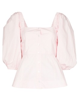 gingham peplum blouse
