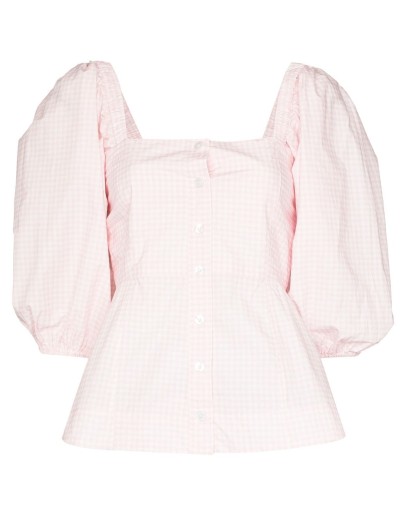 gingham peplum blouse