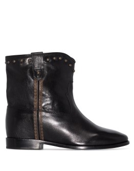 Cluster leather ankle boots