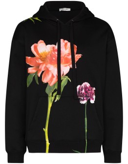 floral-print long-sleeve hoodie