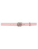 Double G buckle leather belt