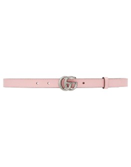 Double G buckle leather belt