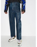 wave-print straight-leg jeans
