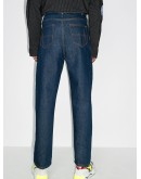 wave-print straight-leg jeans