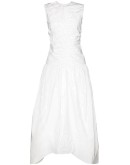 ruched cotton maxi dress