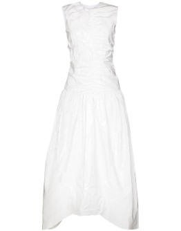ruched cotton maxi dress