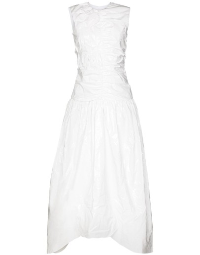 ruched cotton maxi dress