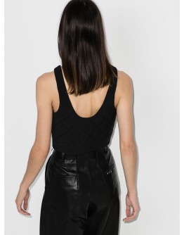 scoop-neck quilted top