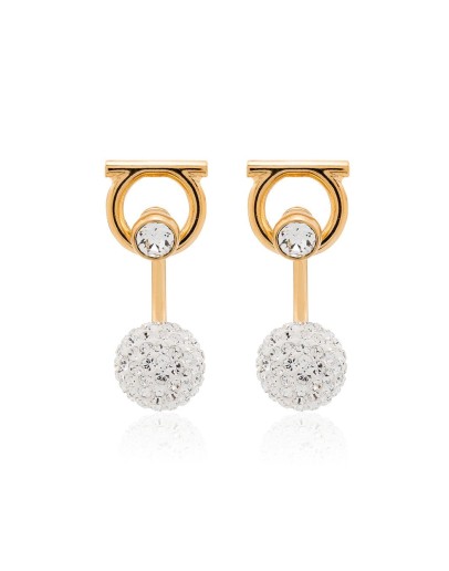 Gancini crystal-embellished earrings