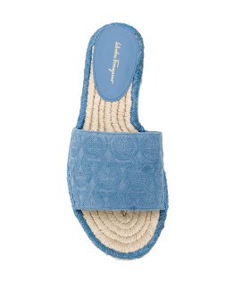 Gancini espadrille slides