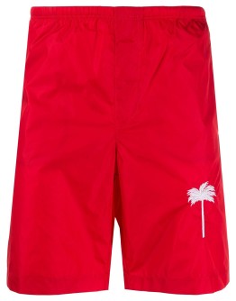 palm-print swim shorts