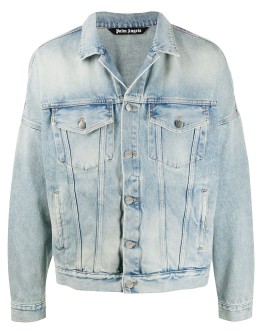 logo print denim jacket