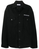 oversized crew-print jacket