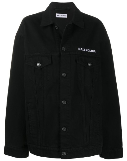 oversized crew-print jacket
