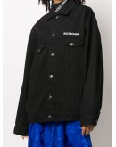 oversized crew-print jacket