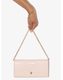 croc effect clutch bag