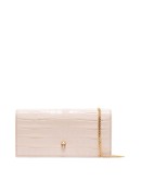 croc effect clutch bag