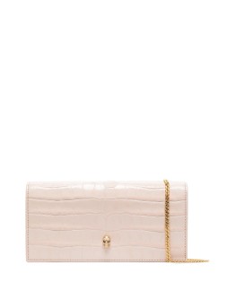 croc effect clutch bag