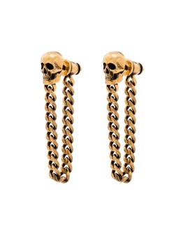 skull chain trim earrings