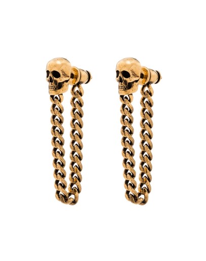 skull chain trim earrings