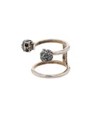 Skull motif twin ring