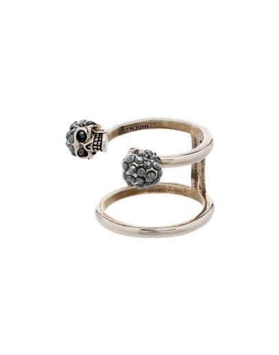 Skull motif twin ring