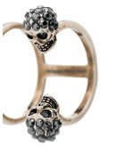 Skull motif twin ring