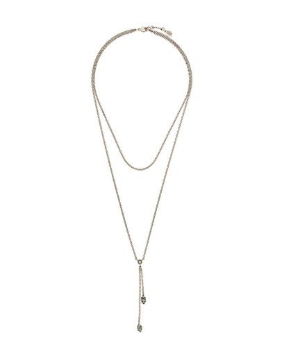 double-wrap skull necklace