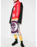 patchwork skull-print scarf