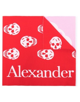 patchwork skull-print scarf